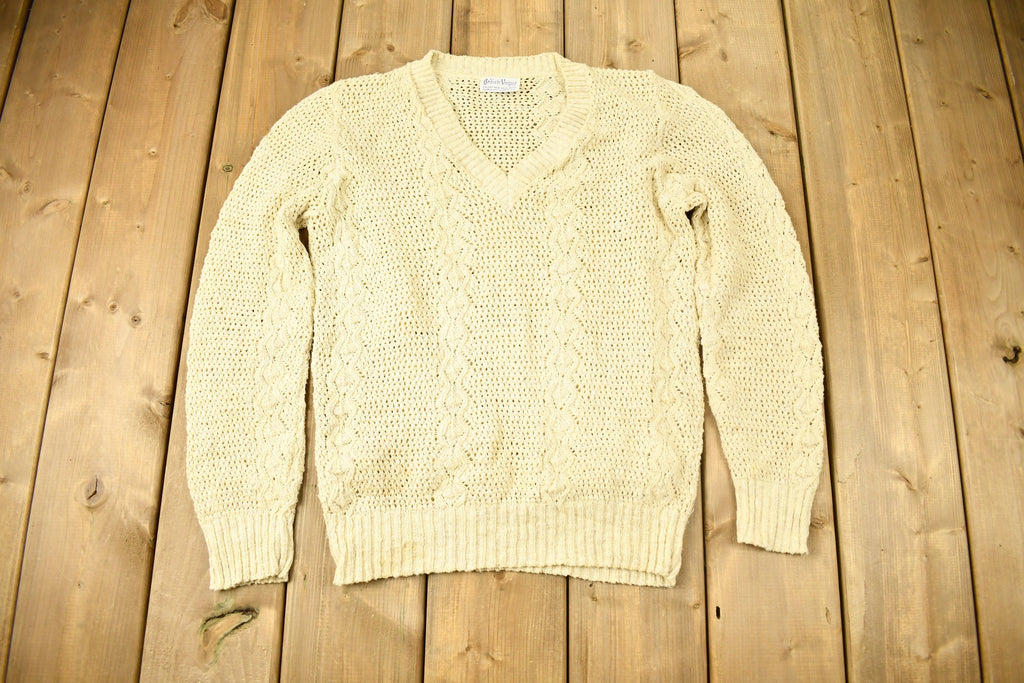 Vintage 1980s British Vogue Knitted V-Neck Sweater