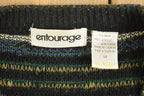Vintage 1990s Entourage Striped Knitted Cardigan Sweater Button Up