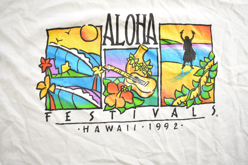 Vintage 1992 Hawaii Aloha Festival Souvenir Travel T Shirt Made In USA