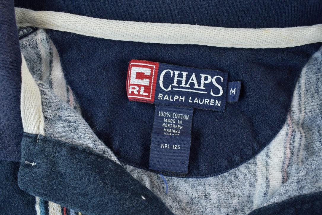 Vintage 1990s Chaps Ralph Lauren Quarter Button Polo Shirt / Vintage Flannel / Plaid Button Up / Cowboy Shirt / Preppy Button Up