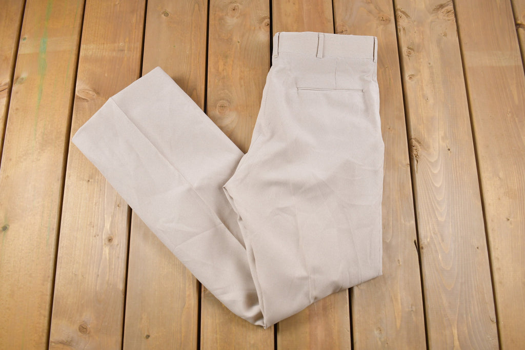 Vintage 1990's Simple Beige Brown Trousers Size 32 x 33