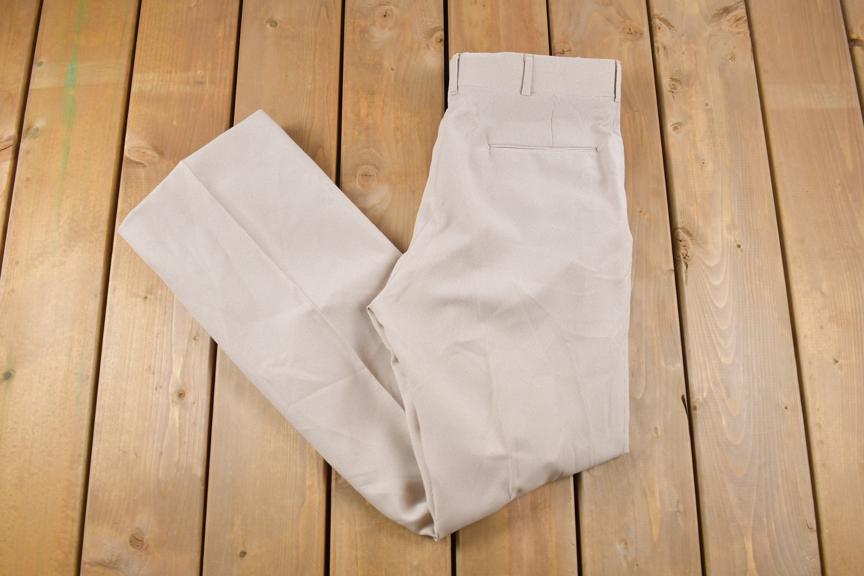 Vintage 1990's Simple Beige Brown Trousers Size 32 x 33