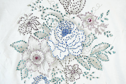 Women Vintage Vigoss Y2K Blank White T-Shirt Vigoss Grunge Skull Print / Contrast Stitch / Internet Famous Clothing / Over Dyed