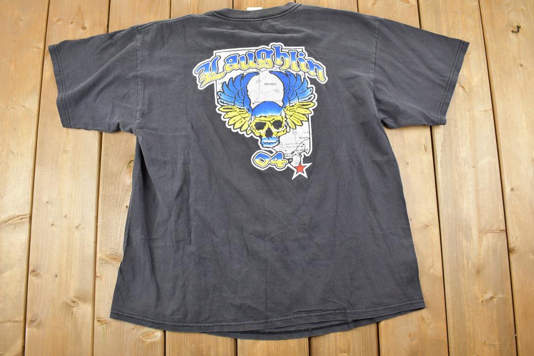 Vintage 2004 Laughlin Motorcycle Graphic T-Shirt