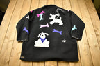 Vintage 1990s Cute Dog Embroidered Fleece Sweater