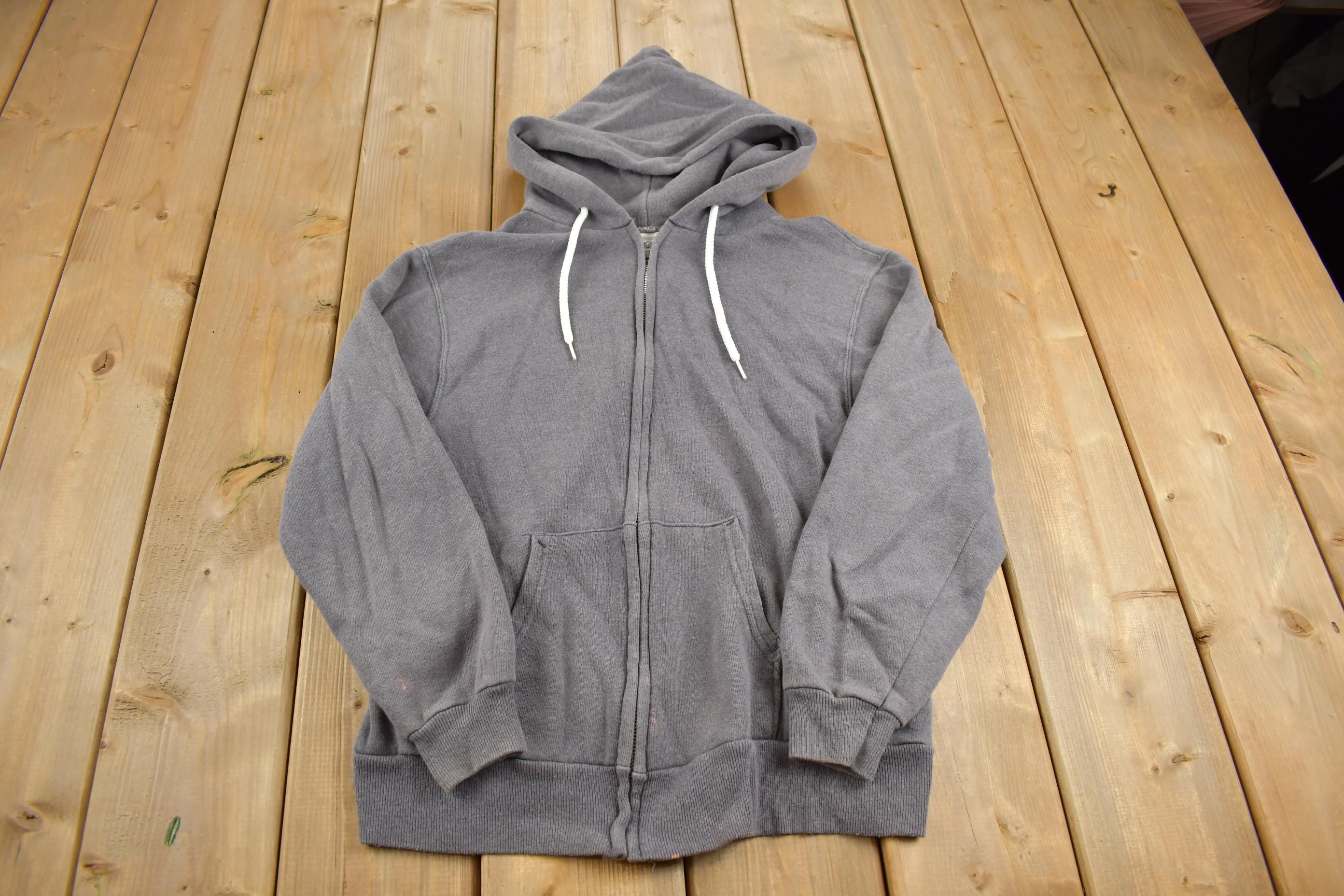 Vintage 1990s Hanes Blank Zip-Up Hoodie Made In USA