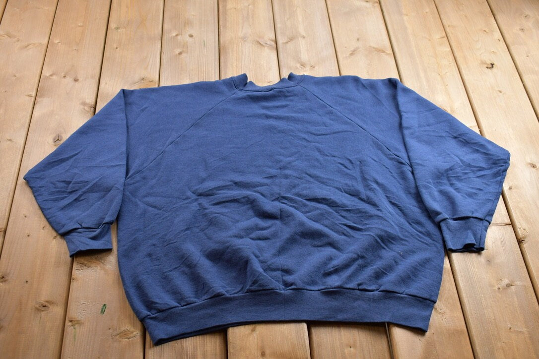 Vintage 1990s Blank Navy Blue Crewneck Sweatshirt