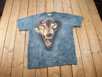 Vintage 1999 Angry Wolf Graphic Tie Dye The Mountains T-Shirt