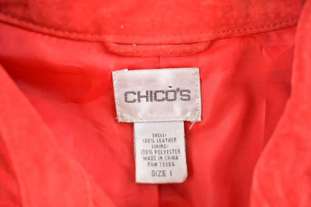 Vintage 1990s Chico's Red Suede Jacket