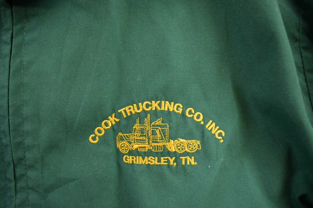 Vintage 1980s Cook Trucking Co. Windbreaker Jacket