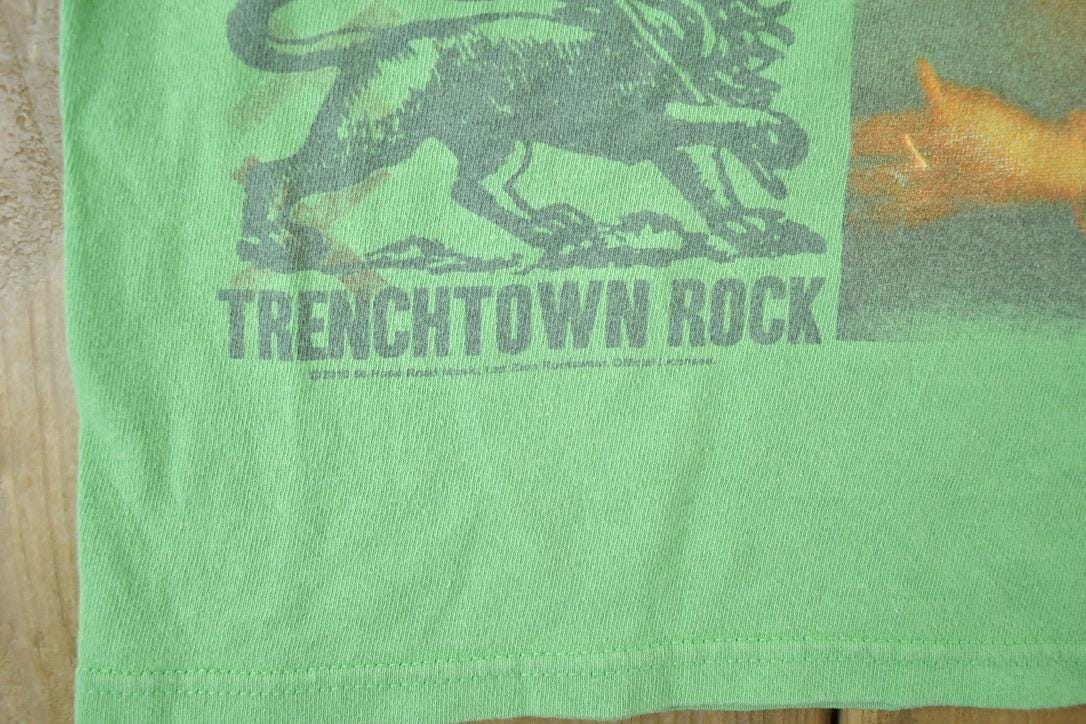 Vintage 1990s Bob Marley Trenchtown Rock Souvenir Single Stitch Graphic Print Tank Top Made In USA
