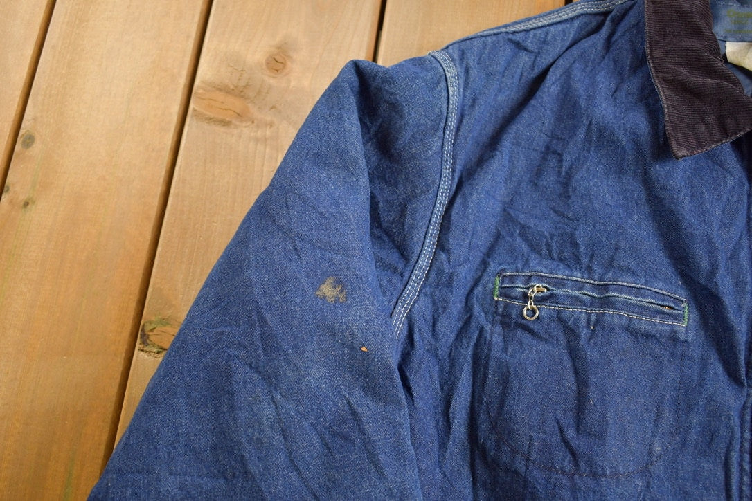 Vintage 1980s Osh Kosh Quilt Lined Denim Jean Jacket
