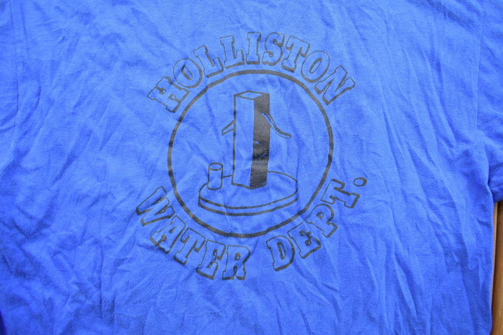 Vintage 1990s Holliston Water Dept. Hanes Graphic T Shirt