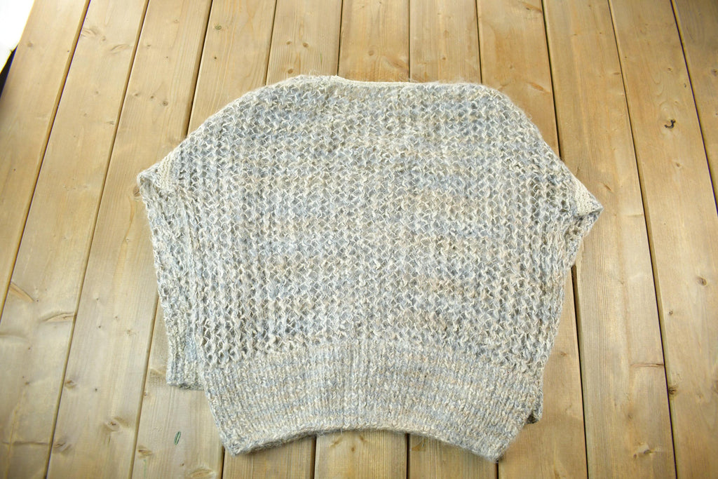 Vintage 1990s Mohair Knit V-Neck Sweater Women's XL-2X