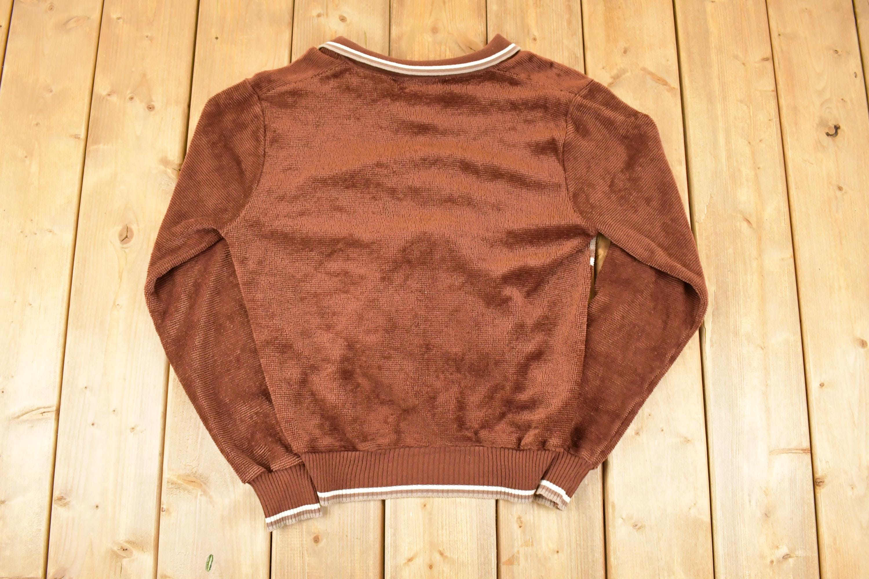 Vintage 1980s Peter B Quarter Button Knit Sweater Mens M /