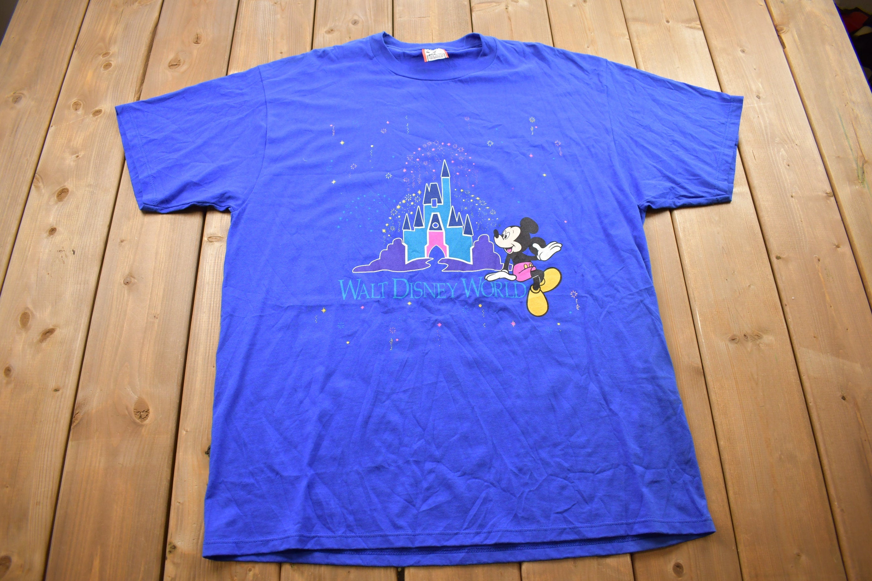 Vintage 1990s Disneyland Mickey Mouse Graphic T-Shirt  Streetwear  Retro Style  Single Stitch  Made In USA  90s Graphic Tee