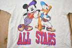 Vintage 1990s Disney Mickey Mouse Donald Duck Baseball All Stars T Shirt Vintage Disney  Made In USA  Single Stitch  Jerry Leigh