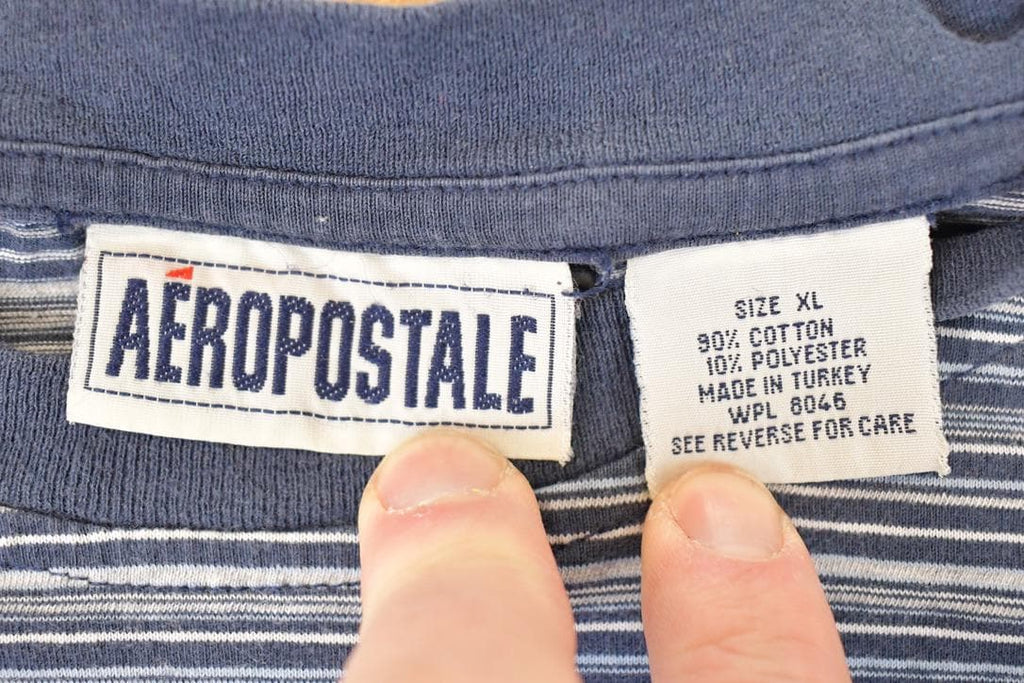 Vintage 1990s Aeropostale Skateboarding Striped Grunge T-Shirt Men's L