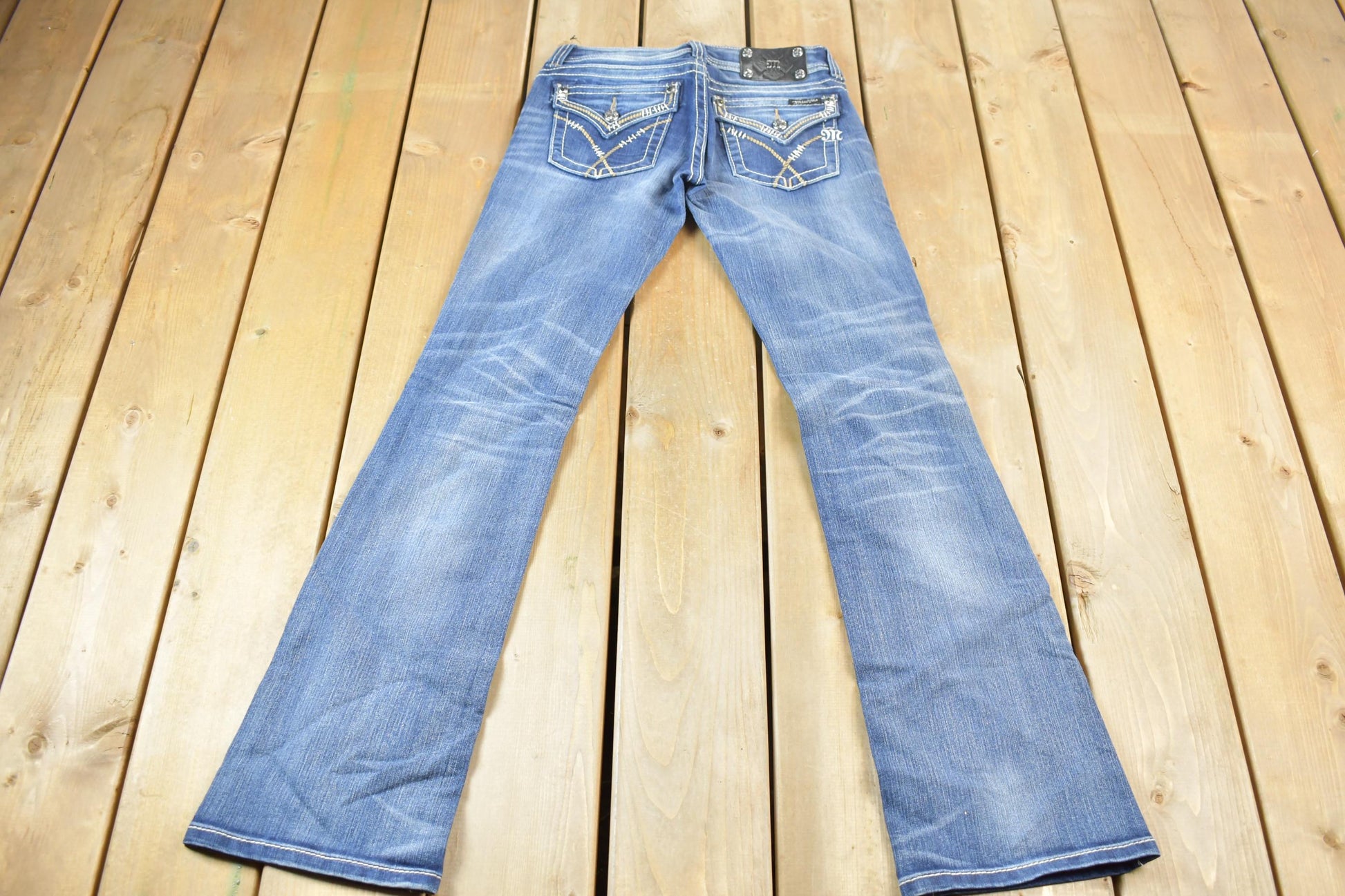 Vintage Y2K Miss Me Bedazzled Low Rise Jeans Size 26x33