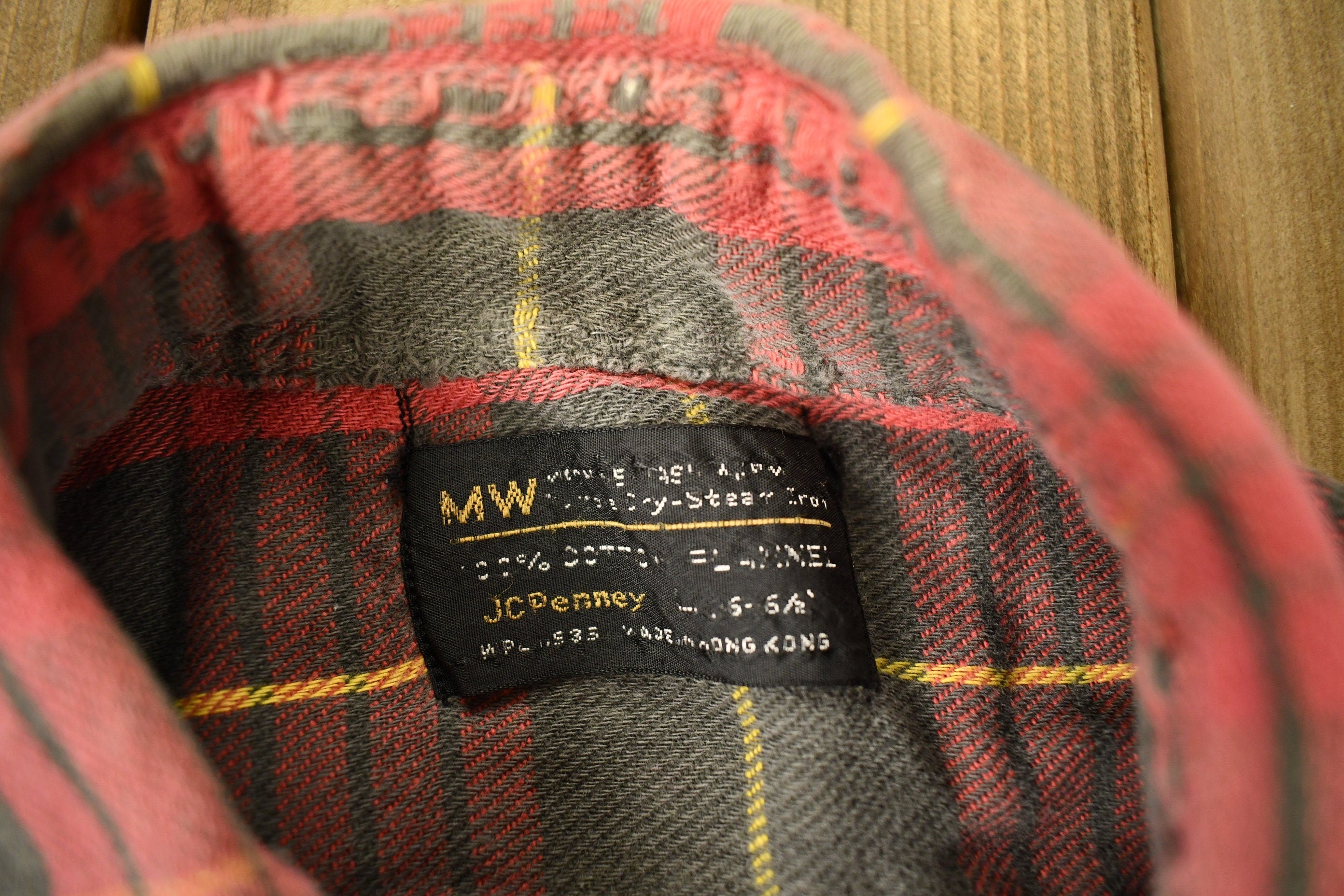 Vintage 1980s JC Penney Red Plaid Flannel Button Up Shirt
