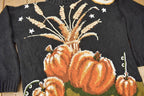 Vintage 1990s Stitches Pumpkin All Over Graphic Knit Mock neck Sweater Size L