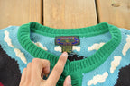 Vintage 1990s Charter Club Farm Knit Cardigan Sweater Women's XL