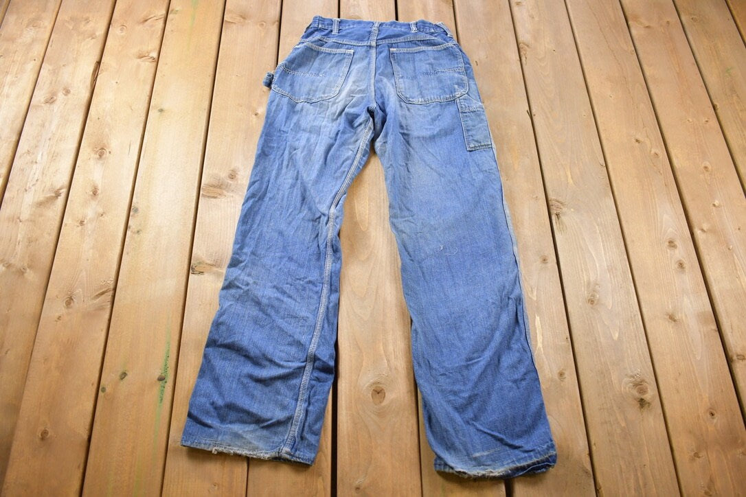 Vintage 1990s Faded Patchwork Denim Jeans Size  American Vintage  Workwear  Streetwear  Vintage Pants  Casual Wear  Essentials