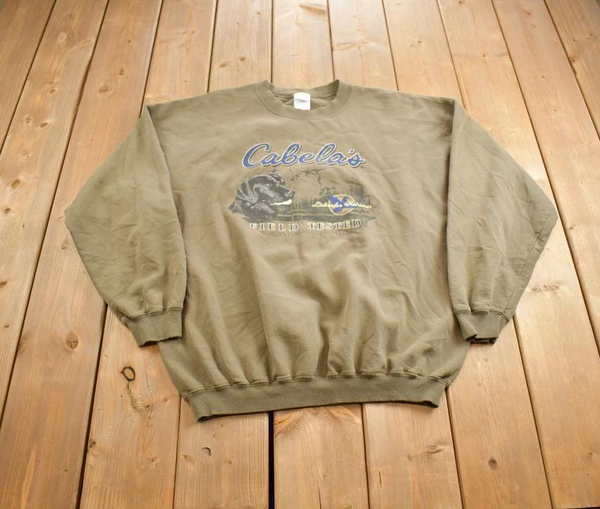 Vintage 1990s Cabelas Graphic Crewneck Sweatshirt Made In USA