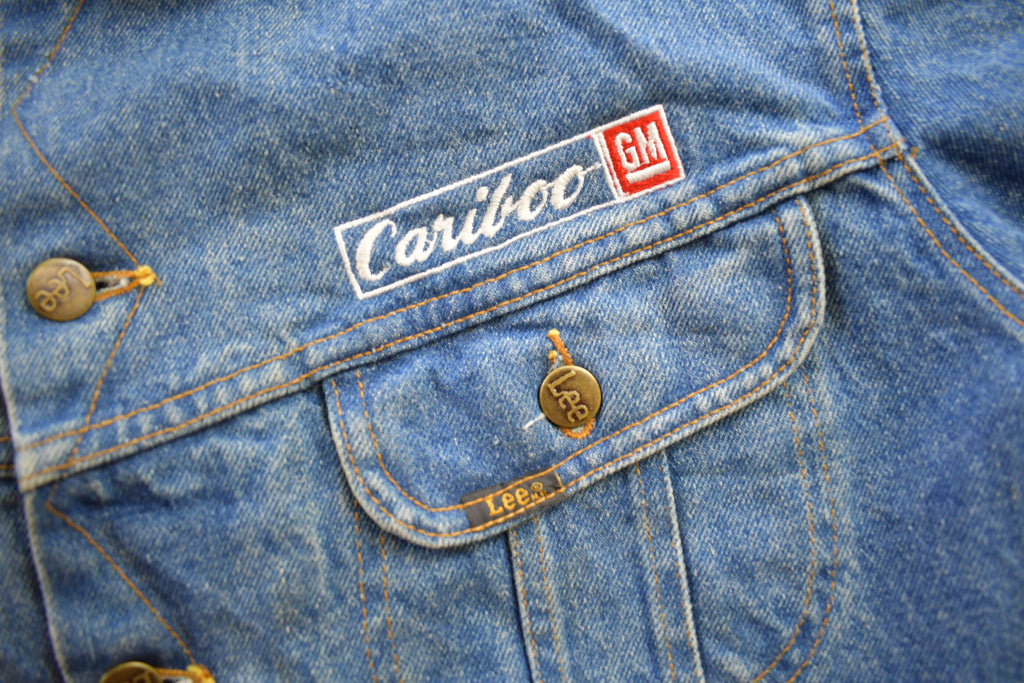 Vintage 1980s Lee Storm Rider Blanket Lined Jean Jacket