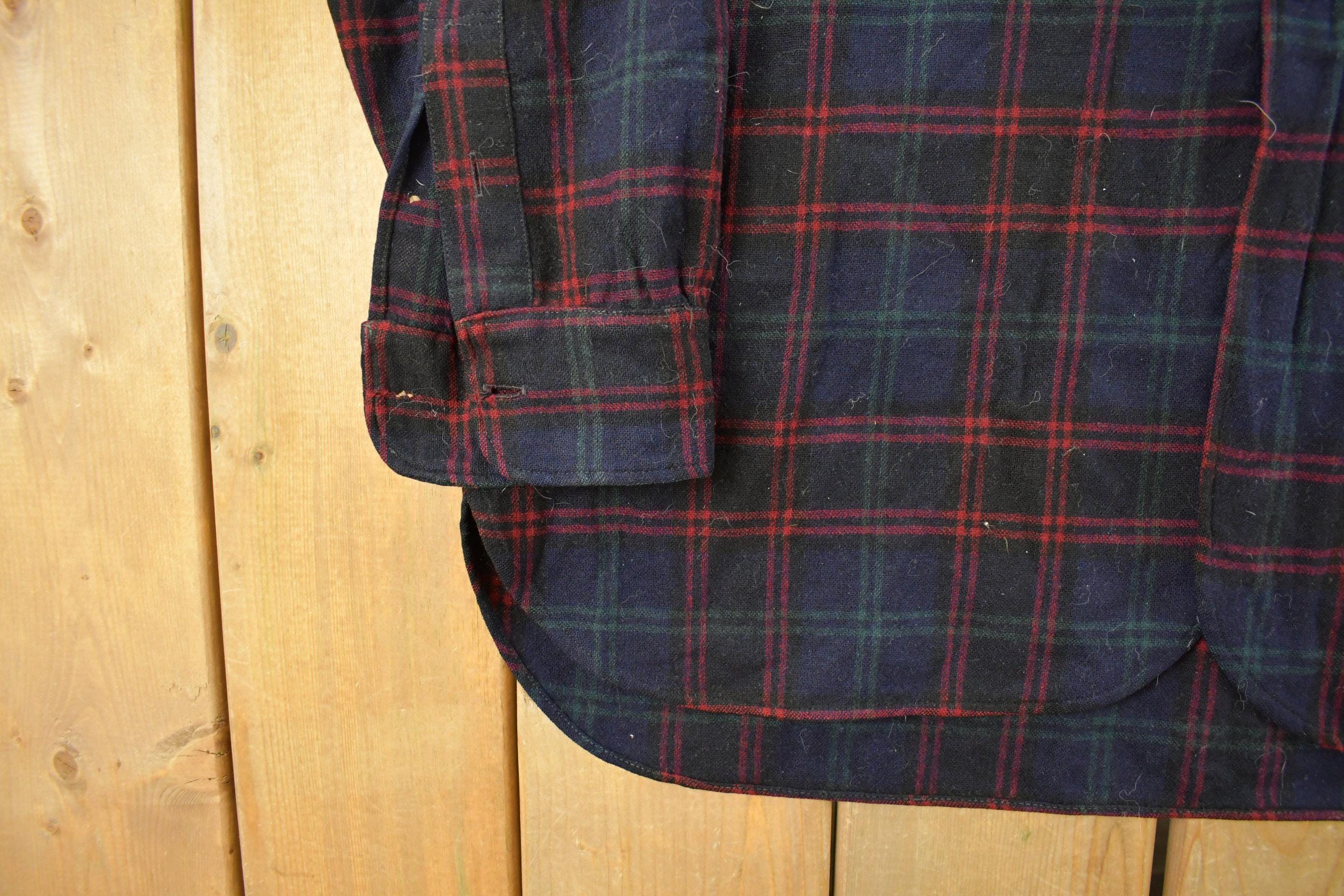Vintage 1940s Pendleton Wool Board Button Up Board Shirt Men's XL