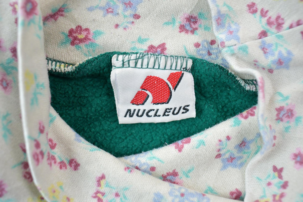 Vintage 1990s Flower Cat Turtleneck Sweater
