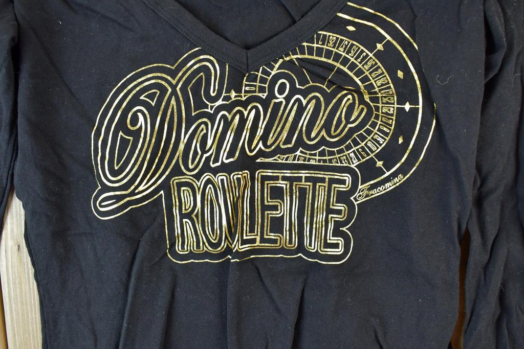 Women Vintage Domino Roulette Y2K T-Shirt Vigoss Grunge Skull Print / Contrast Stitch / Internet Famous Clothing / Over Dyed