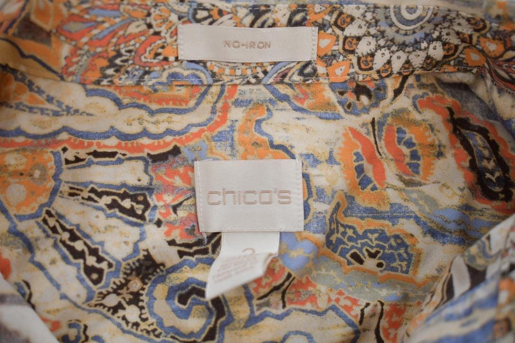 Vintage 2000s Chico's Mutli Patterned Formal Casual Long Sleeve Shirt