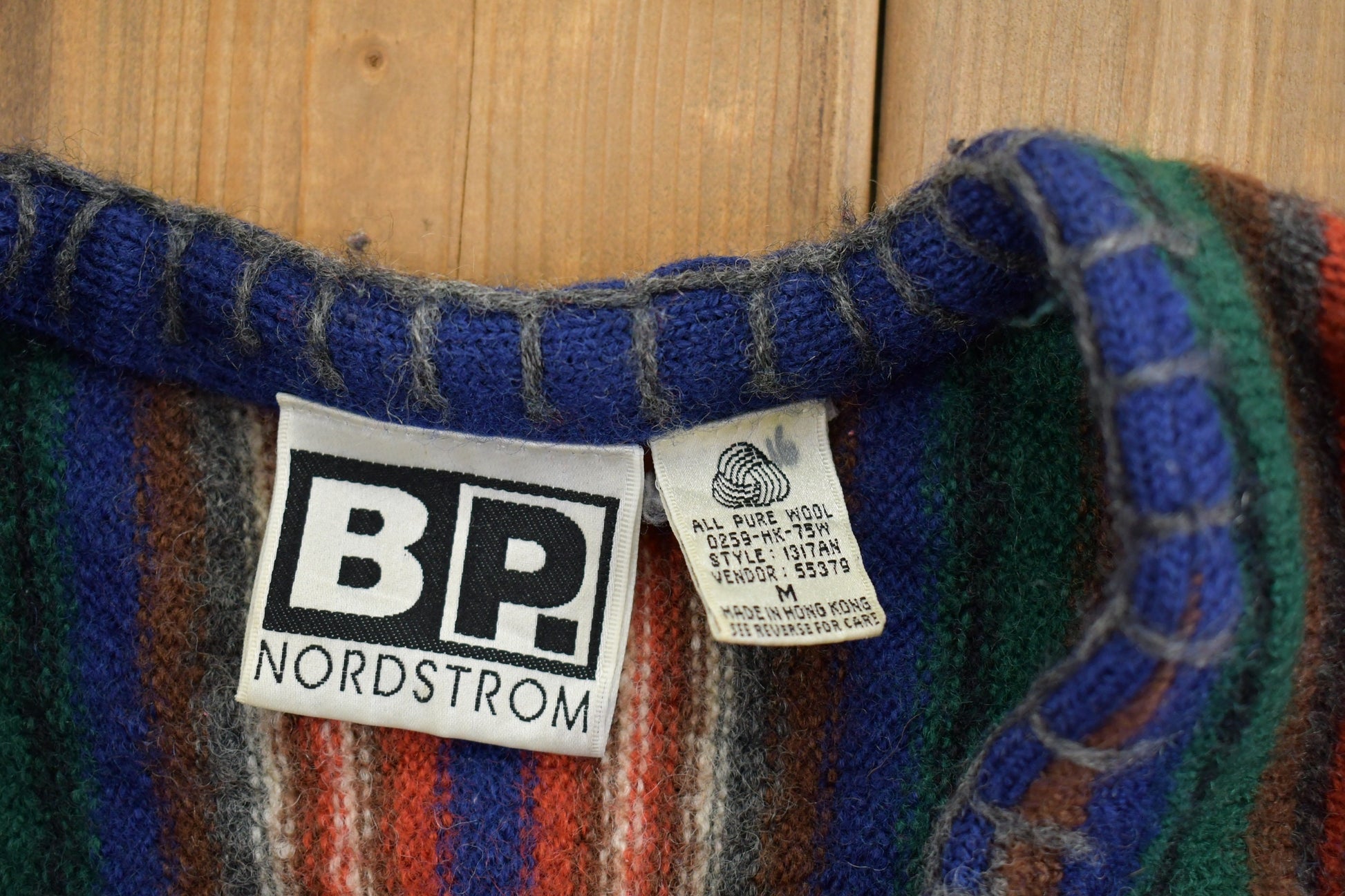 Vintage 1980s Nordstrom Wool Knitted Sweater / Vintage 80s Cardigan / Pattern Sweater / Outdoor / Hand Knit / Pullover Sweatshirt