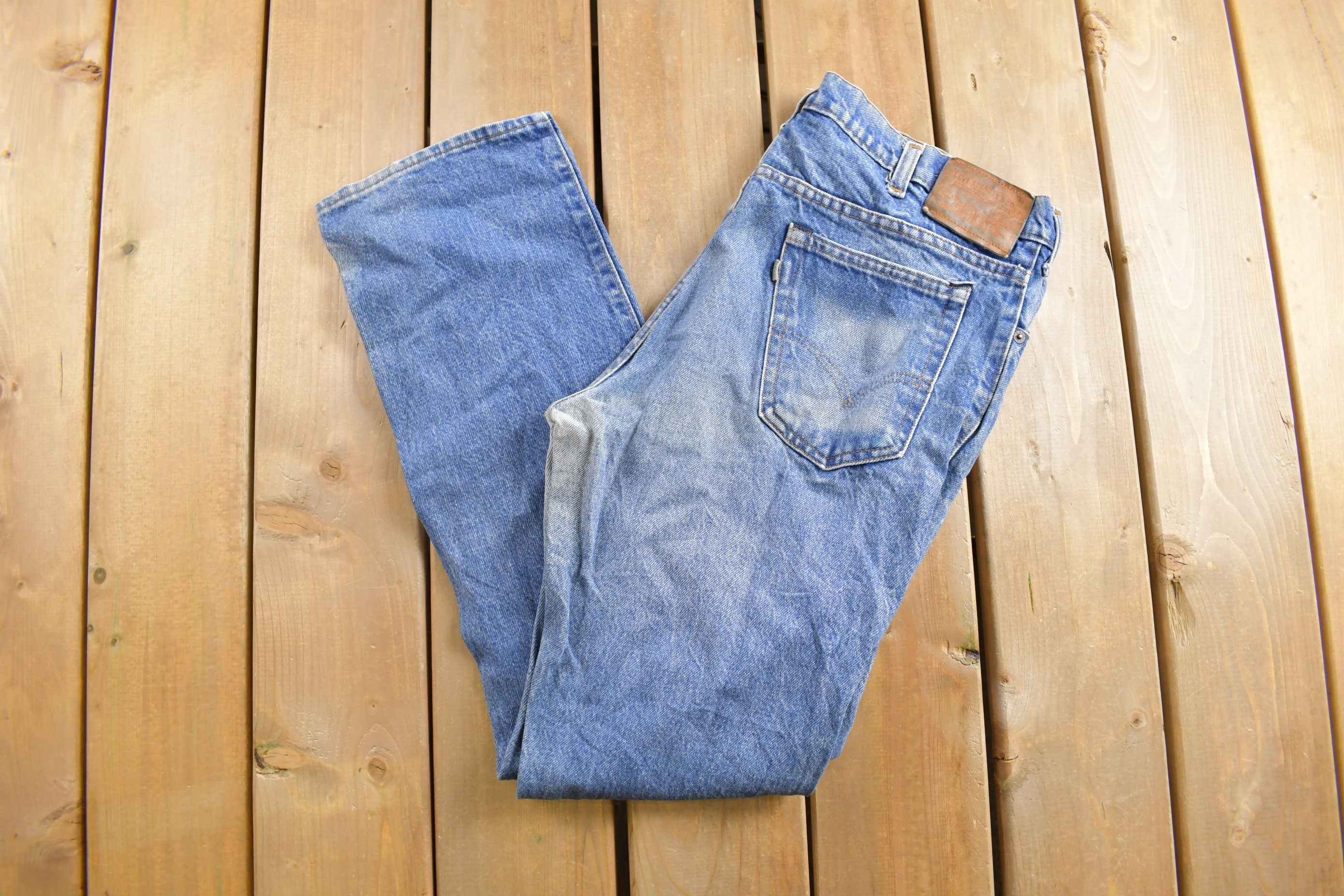 Vintage 1990s Levi's Leather Tab Jeans Size 34 x 31
