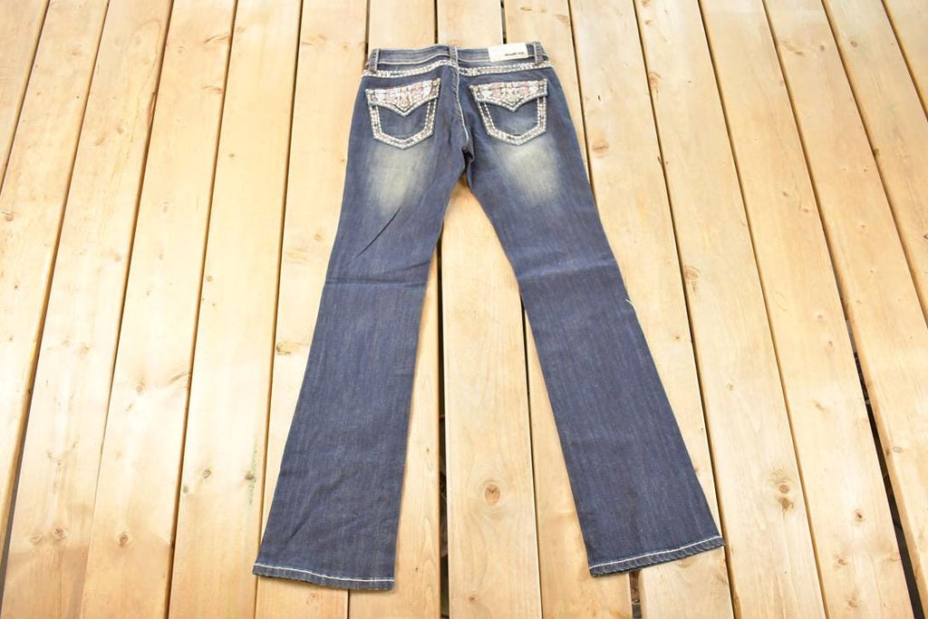 Vintage Deadstock Y2K Grace In LA Bedazzled Low Rise Jeans Women's Size 27 x 32
