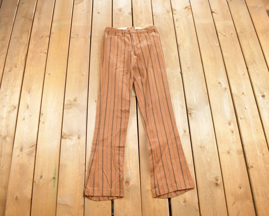 Vintage 1970s Top Gun Bootlegger Striped Pants Size 28x33