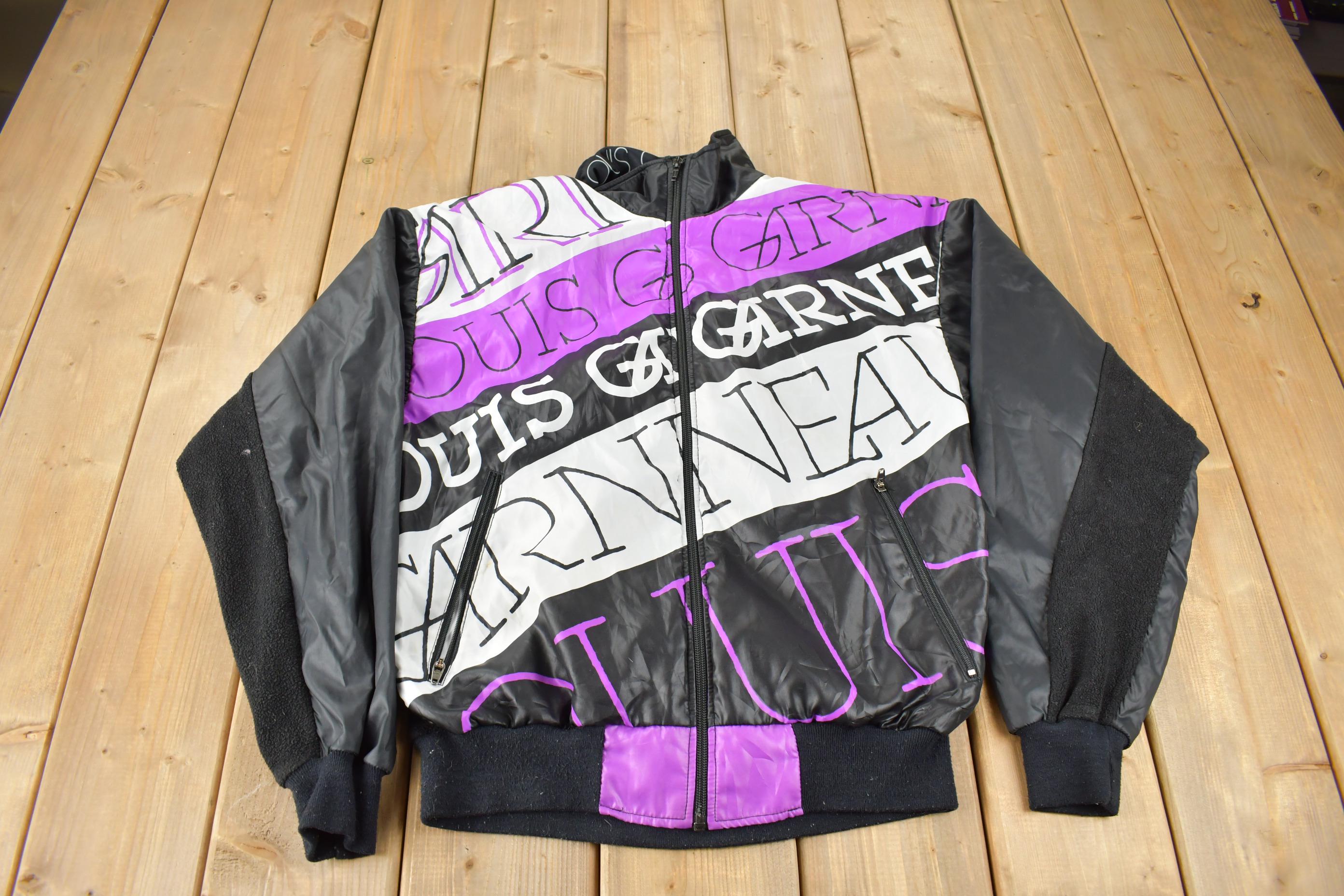 Vintage 1990s Louis Garneau All Over Print Windbreaker Jacket Made In Canada Size L
