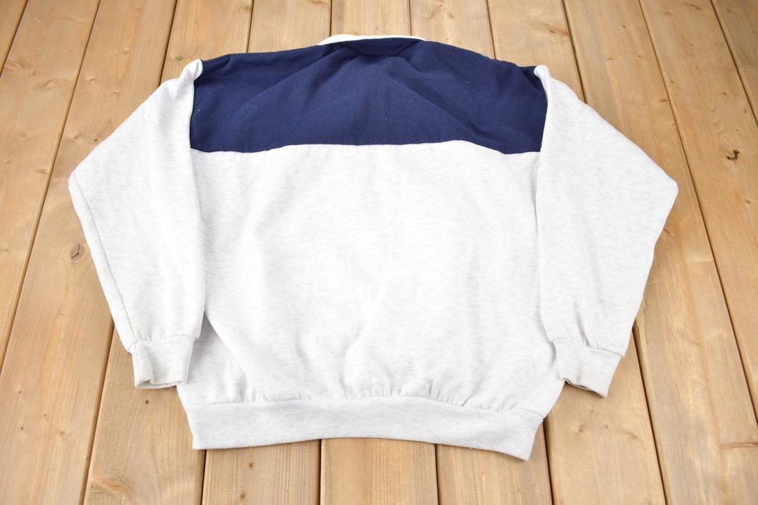 Vintage 1990s Alaska Quarter Zip Polar Bear Souvenir Travel Crewneck Sweatshirt