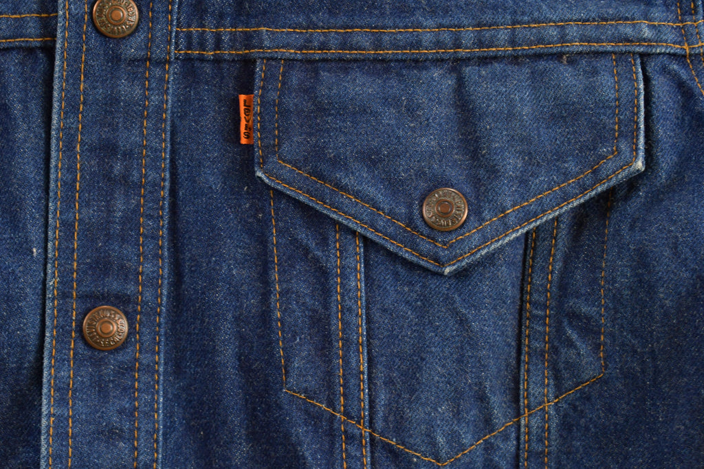 Vintage 1970s Levi's Orange Tab Indigo Denim Button Up Shirt