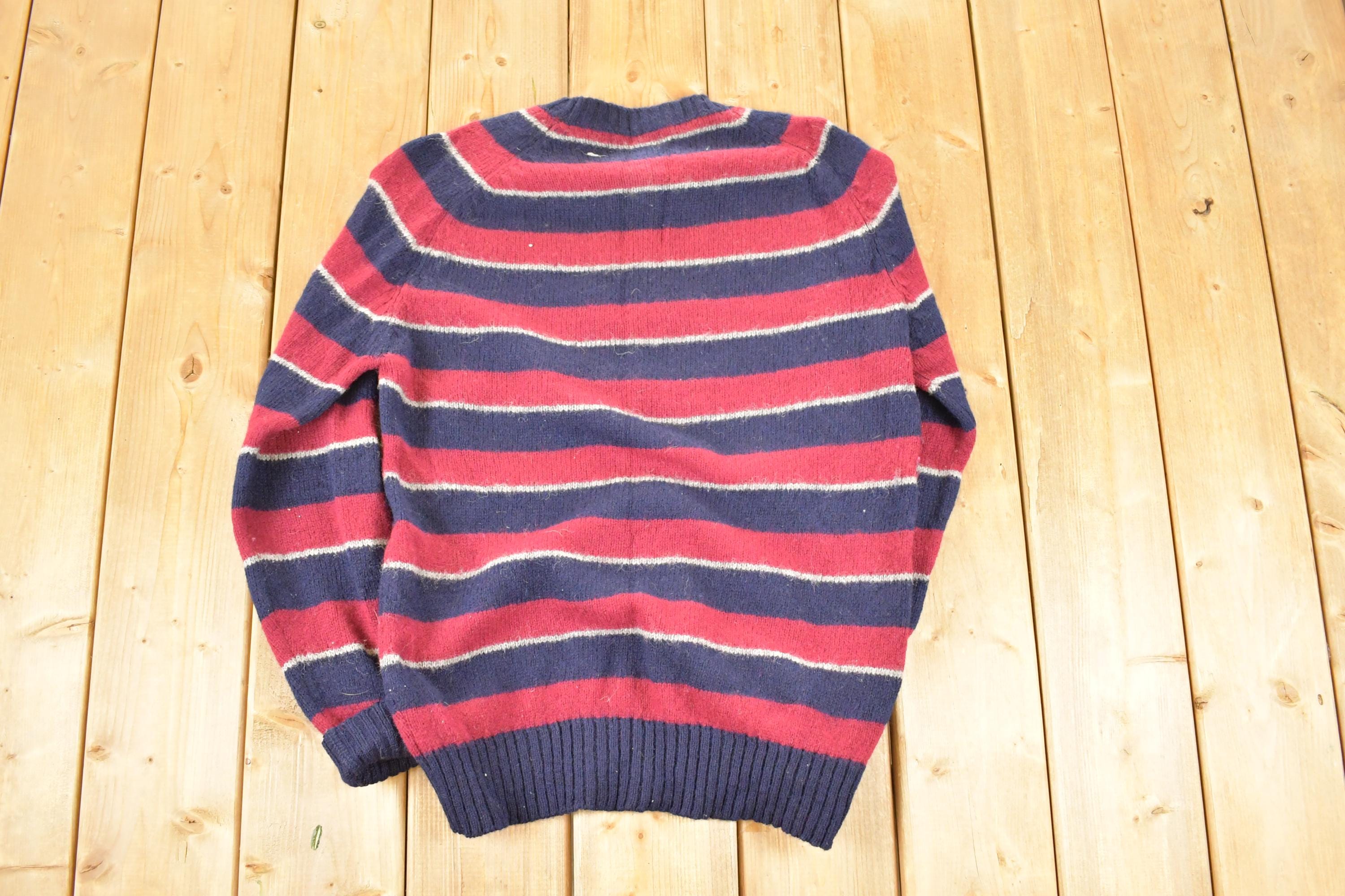 Vintage 1990s Carlo Rossi hand Framed Wool Knit Crewneck Grunge Sweater Mens S