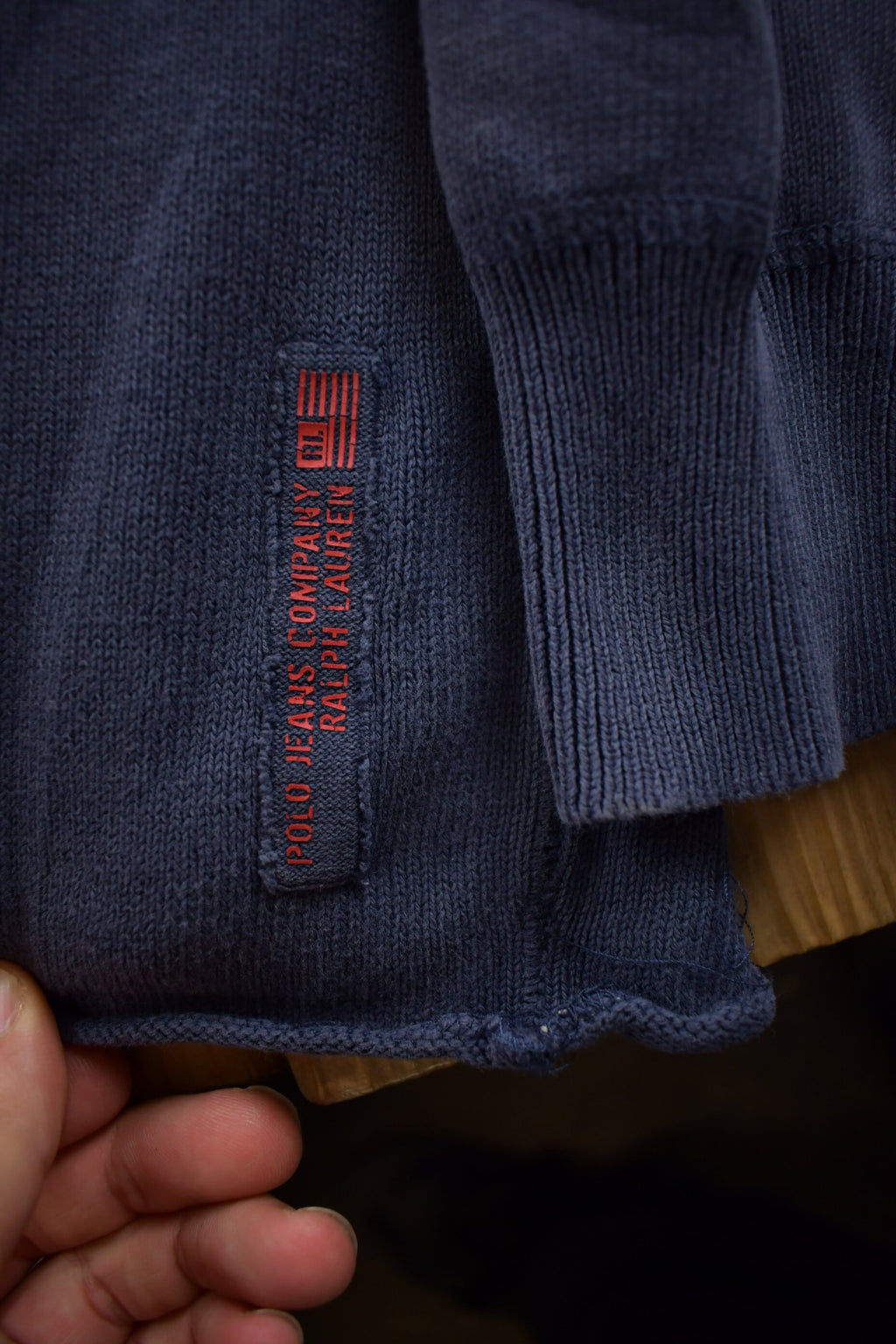 Vintage 1990s Polo Jeans Henley Button Up Blank Sweatshirt