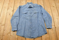 Vintage 1990s Blue Button Up Shirt With Lapels