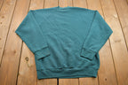 Vintage 1990s Blank Turquoise Crewneck Sweatshirt /