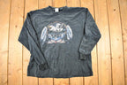Vintage 1990s Wolf And Hawk Nature Crewneck Long sleeve Shirt Men's L