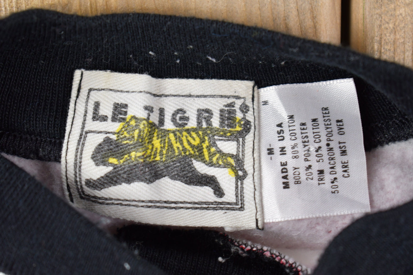 Vintage 1980s Le Tigre Your Country Needs You Crewneck Sweatshirt / 80s Crewneck / Made In USA / Striped / Streetwear / 90s