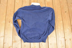 Vintage 1990s Gopher Sport Autumn Leaves Cute Collared Crewneck Sweatshirt Men's L