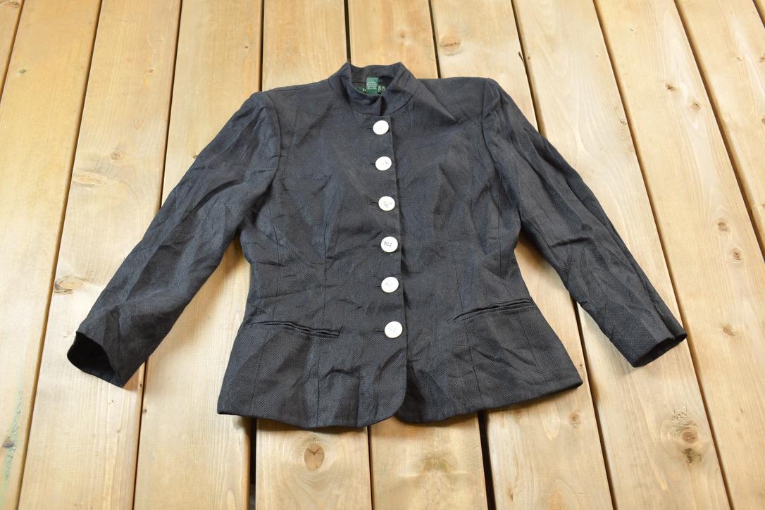 Vintage 1990s Lauren Ralph Lauren Linen Button Up Sweater