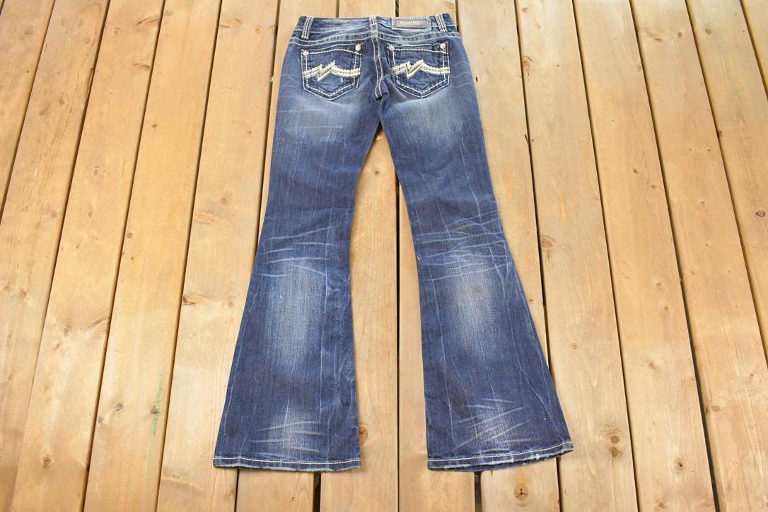 Vintage Deadstock Y2K Miss Me Bedazzled Low Rise Jeans Women's Size 26x31