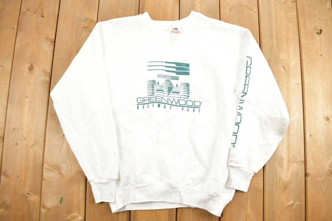 Vintage 1990s Greenwood Raceway Park Graphic Crewneck Sweatshirt